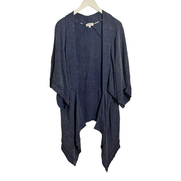 Umgee Kimono Women M Blue Dark Boho Minimal Lagenlook Modest Versatile Fall Top - Picture 1 of 6